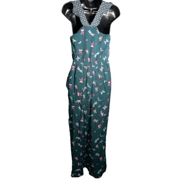 Matilda Jane Evergreen Dream NWOT Butterfly Hummingbird Print Romper Sz XS - Picture 6 of 8
